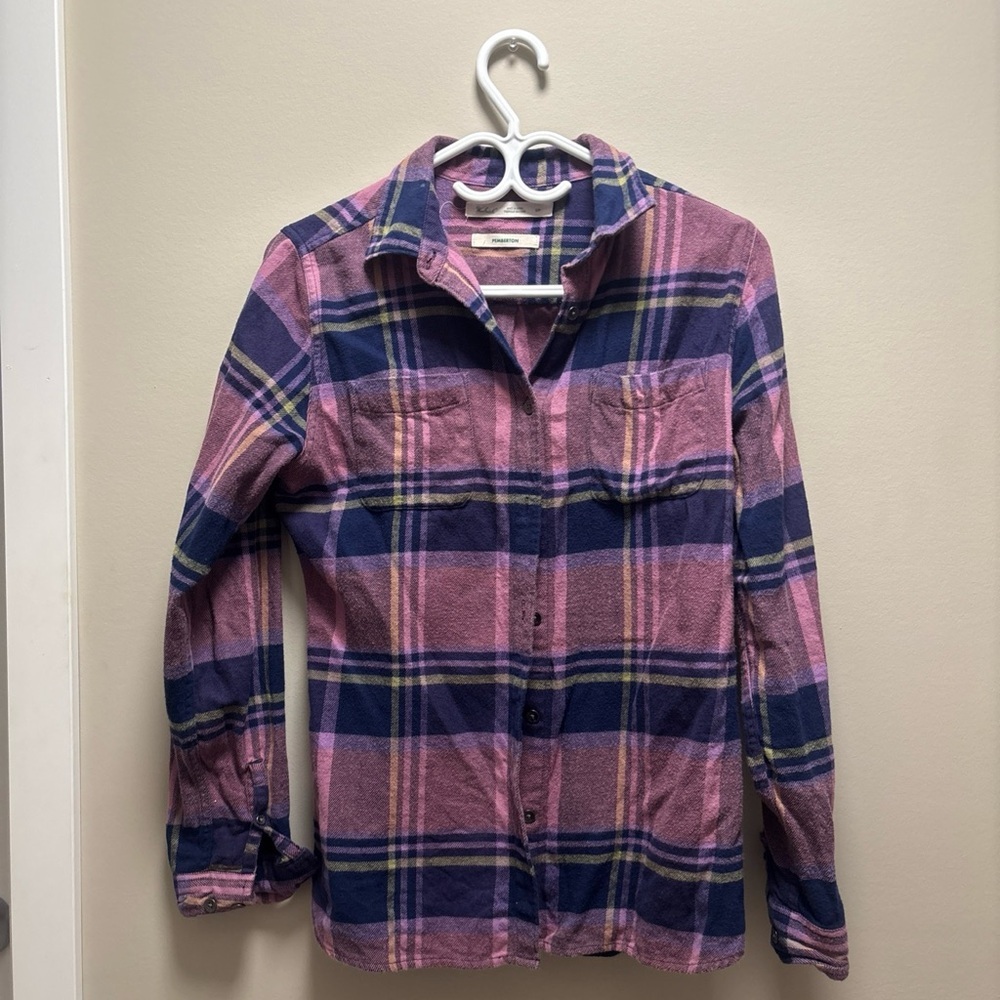 Woolrich Pink & Navy Plaid Button-Down Shirt